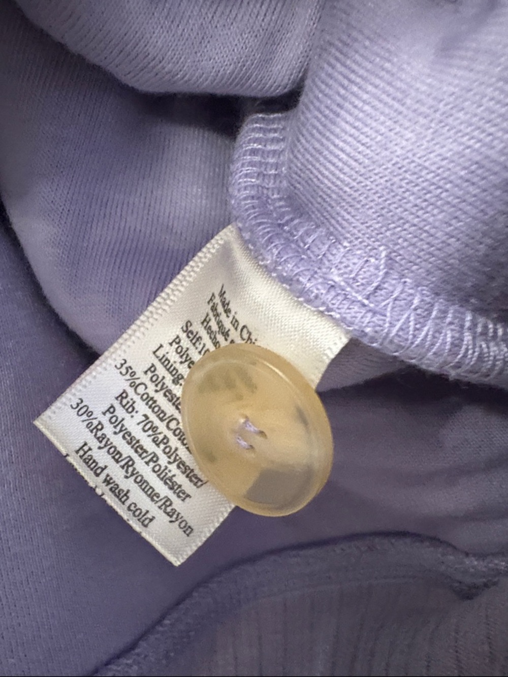 NWT Porridge Anthropologie Sherpa Hoodie Lavender Red Drawcords - Picture 4 of 6